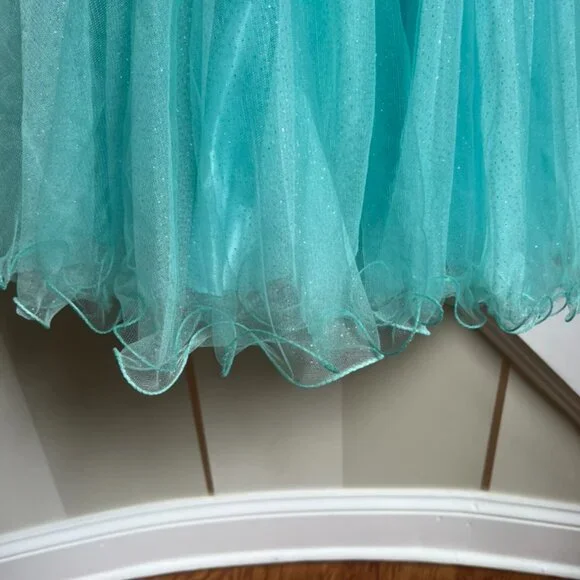 Hanna S Pre- Owned Aqua Mini Party Dress size 8 - Picture 6 of 13